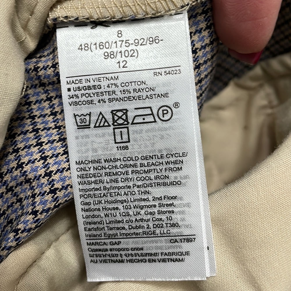 NWT ankle Gap Slim fit stretchable pants. Size 8 - Picture 5 of 8
